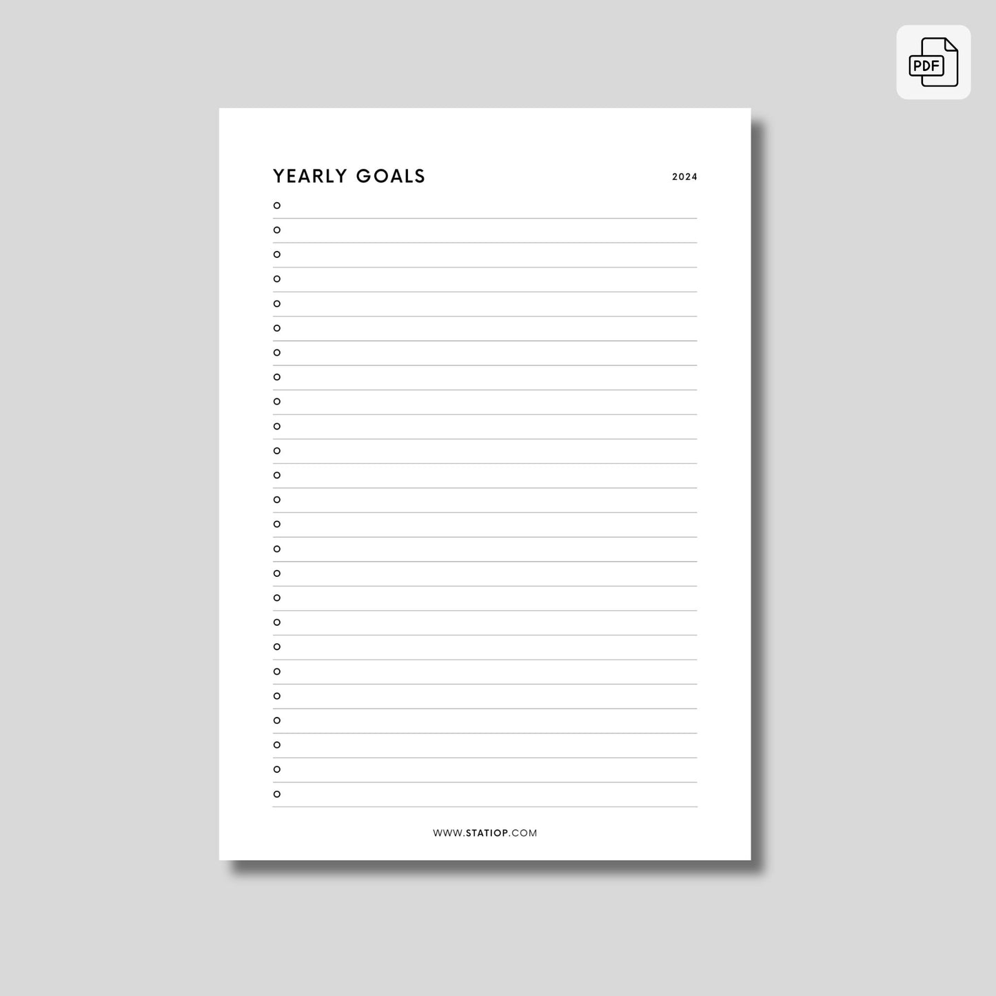 Printable Planner Inserts | 2024 Yearly Goals